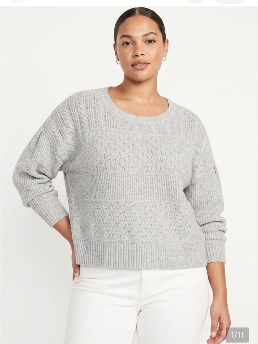 Old Navy Light Gray Knit Crewneck Sweater - Women's Size 2X